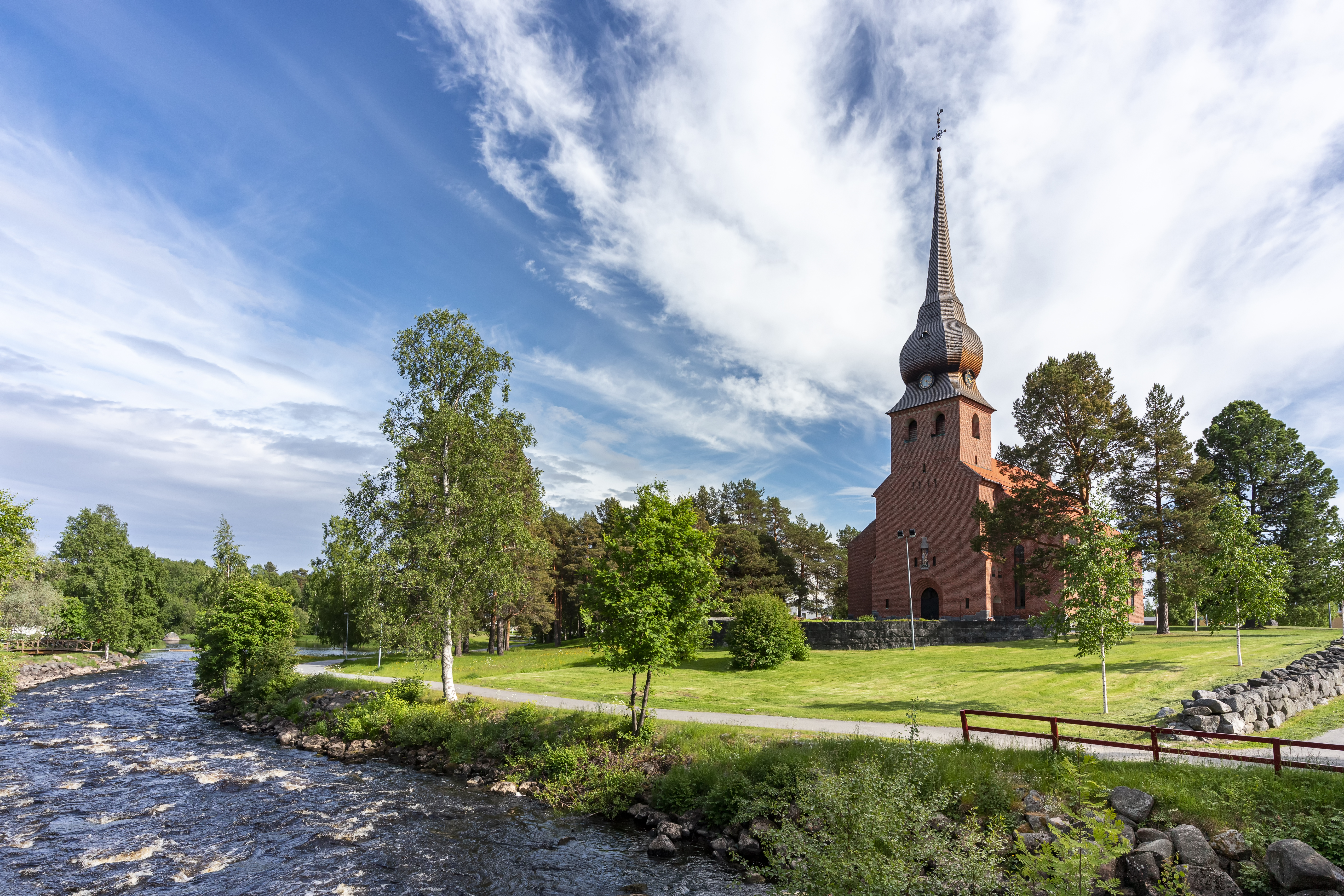 Kirche in Bureå am Fluss Bureälven, Västerbottens län