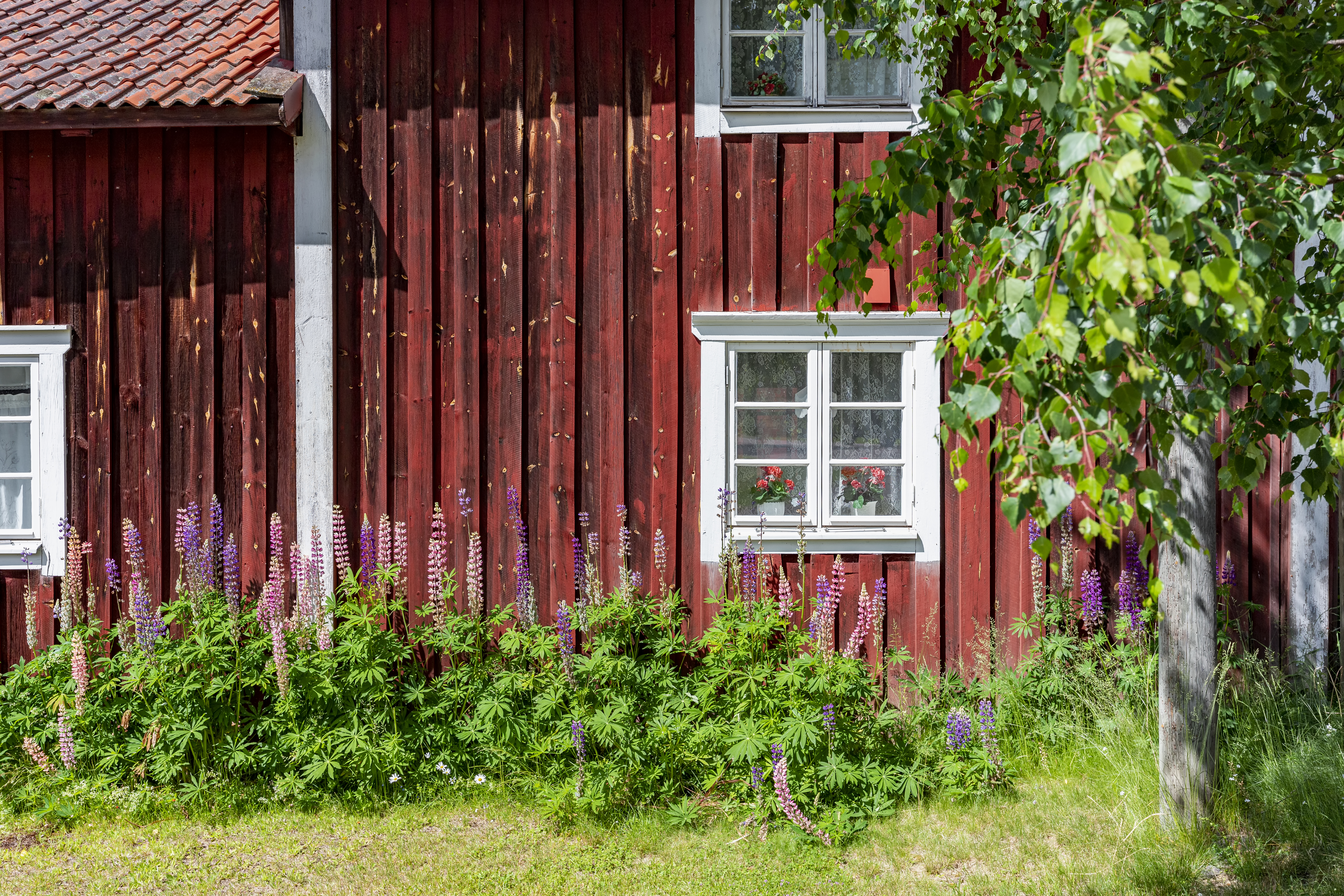 Details eines Wohnhauses im Dorf Färnäs, Dalarnas län